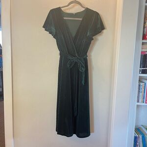ModCloth Green Velvet Dress Size Medium